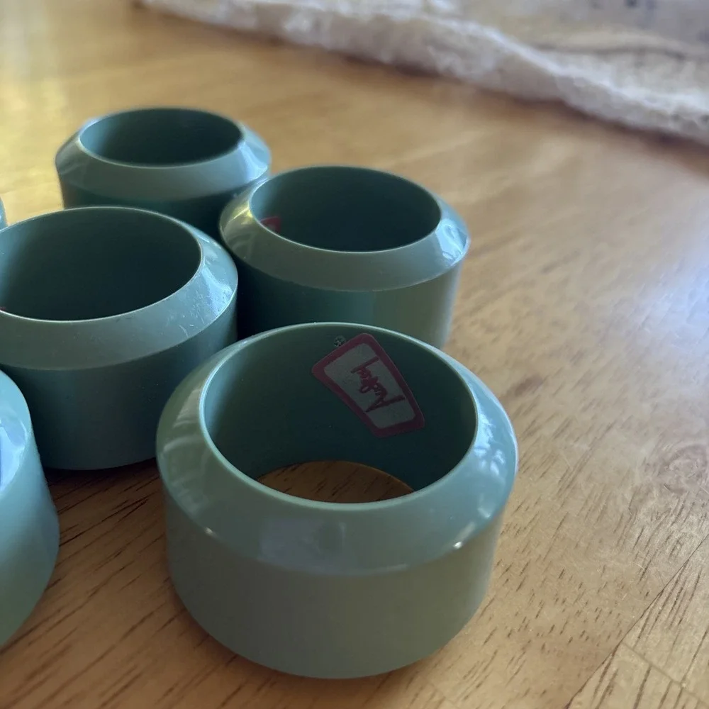 Audrey Green Vintage Napkin Rings Set of 6